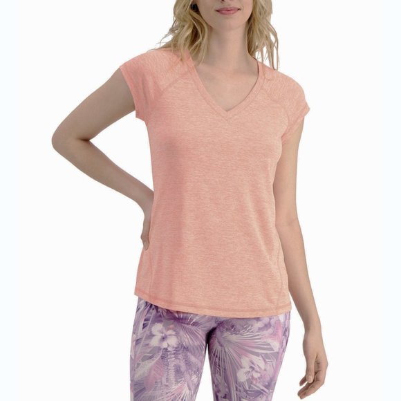 Id Ideology Womens Essentials Short Sleeve Rapidry Athletic Top Peach XS  M L XL - Picture 1 of 7